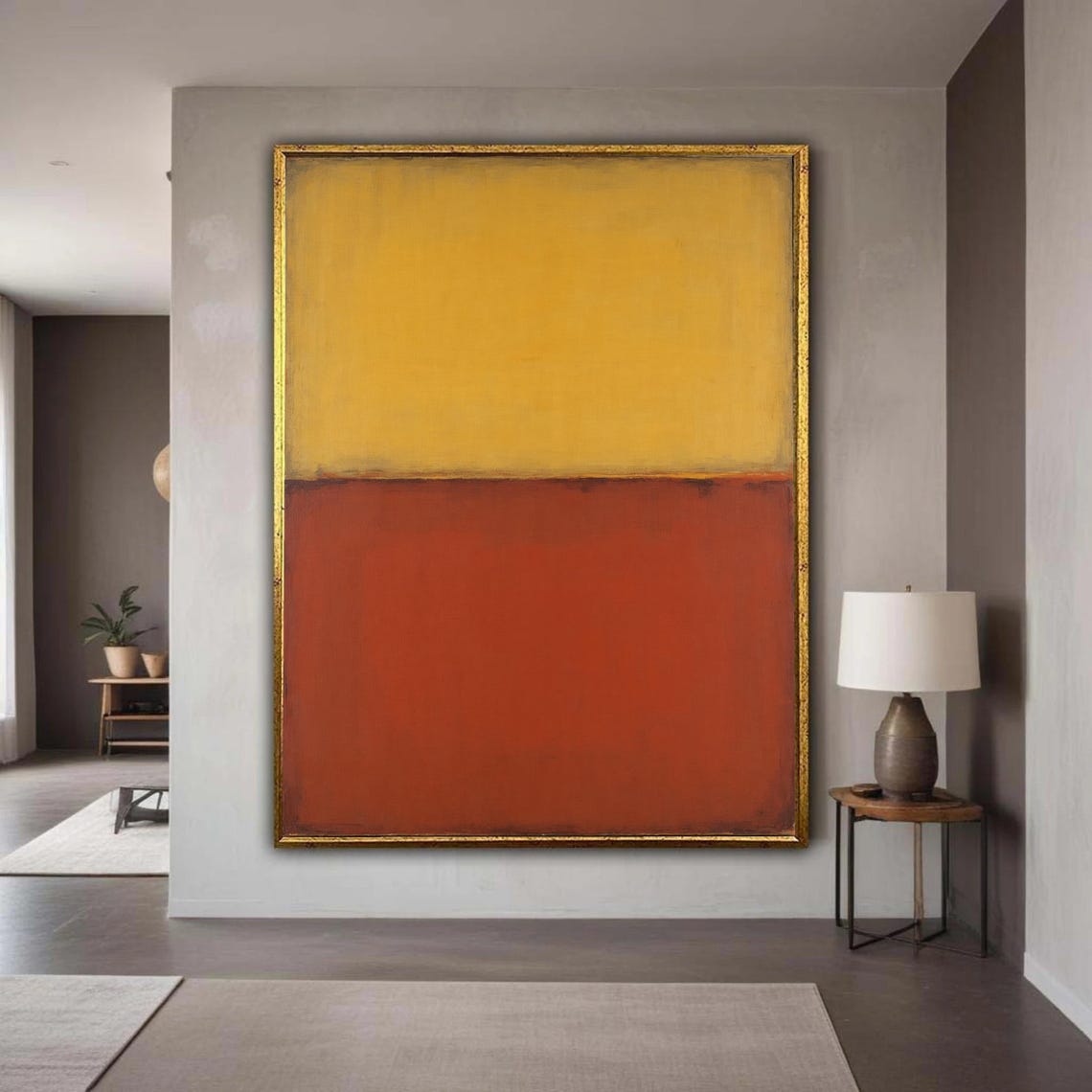 Rothko Inspired Gold Ochre Rust Color Block Modern Abstract Poster