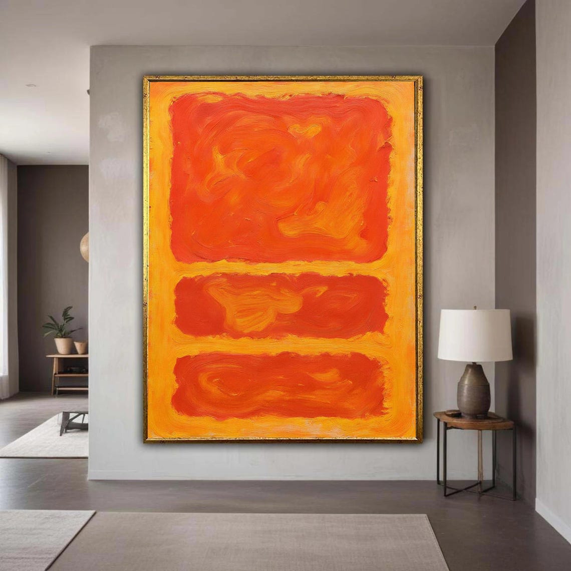 Rothko Inspired Fiery Red Orange Color Field Abstract Poster