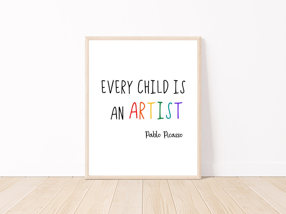 Pablo Picasso Every Child Is An Artist Rainbow Trio Nursery Poster - Image 2