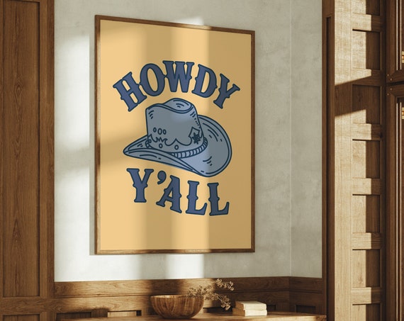Western Style Art Print Boho Minimalist Prints Modern Art Bohominimalistdecor Cowboy Art Physical Poster Print Shipped To You