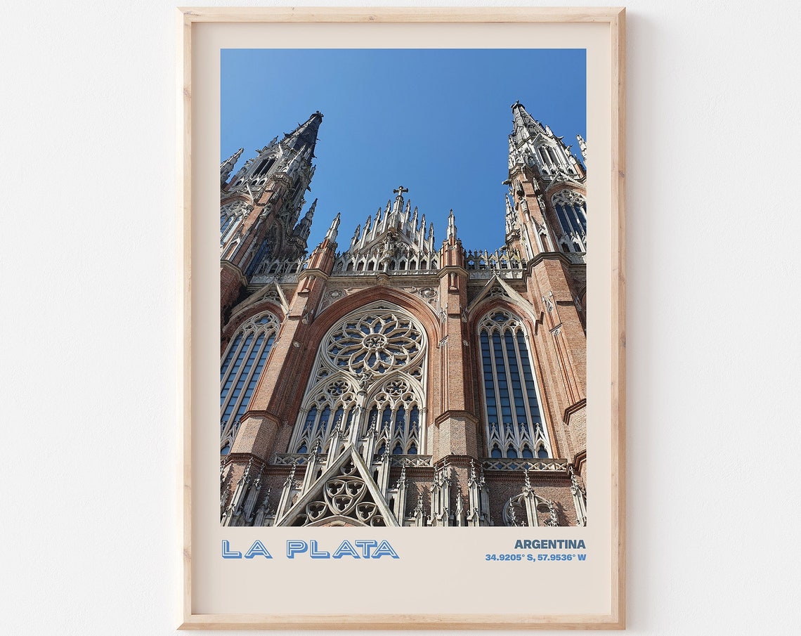 La Plata Argentina Neo Gothic Cathedral Front Facade View Poster