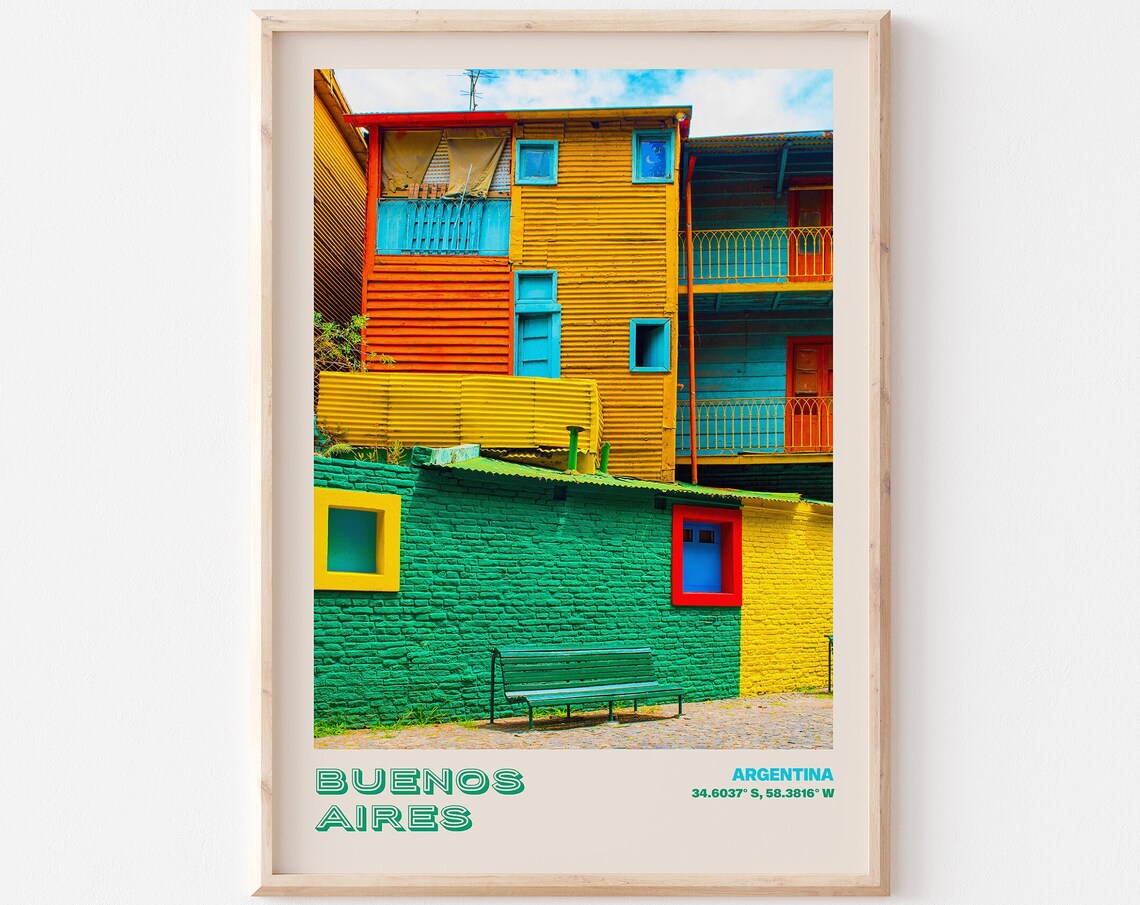 Buenos Aires Argentina Colorful Caminito Style Houses Poster
