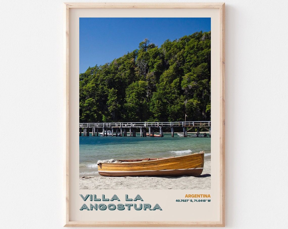 Villa La Angostura Travel Poster Angostura Print Angostura Photo Print Angostura Wall Decor Angostura Travel Art Argentina Angostura 3