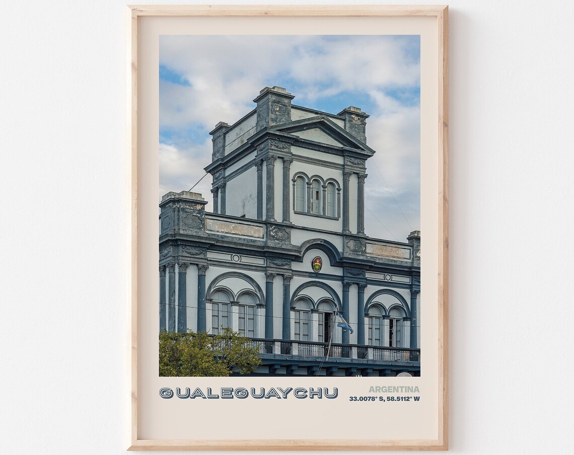 Gualeguaychu Argentina Historic Colonial Building Facade Travel Poster