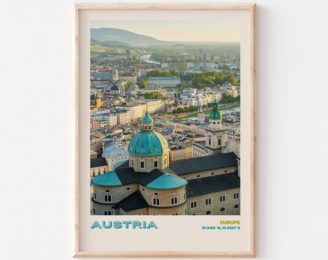 Austria Europe Baroque Old Town Domes in Golden Hour Light Poster