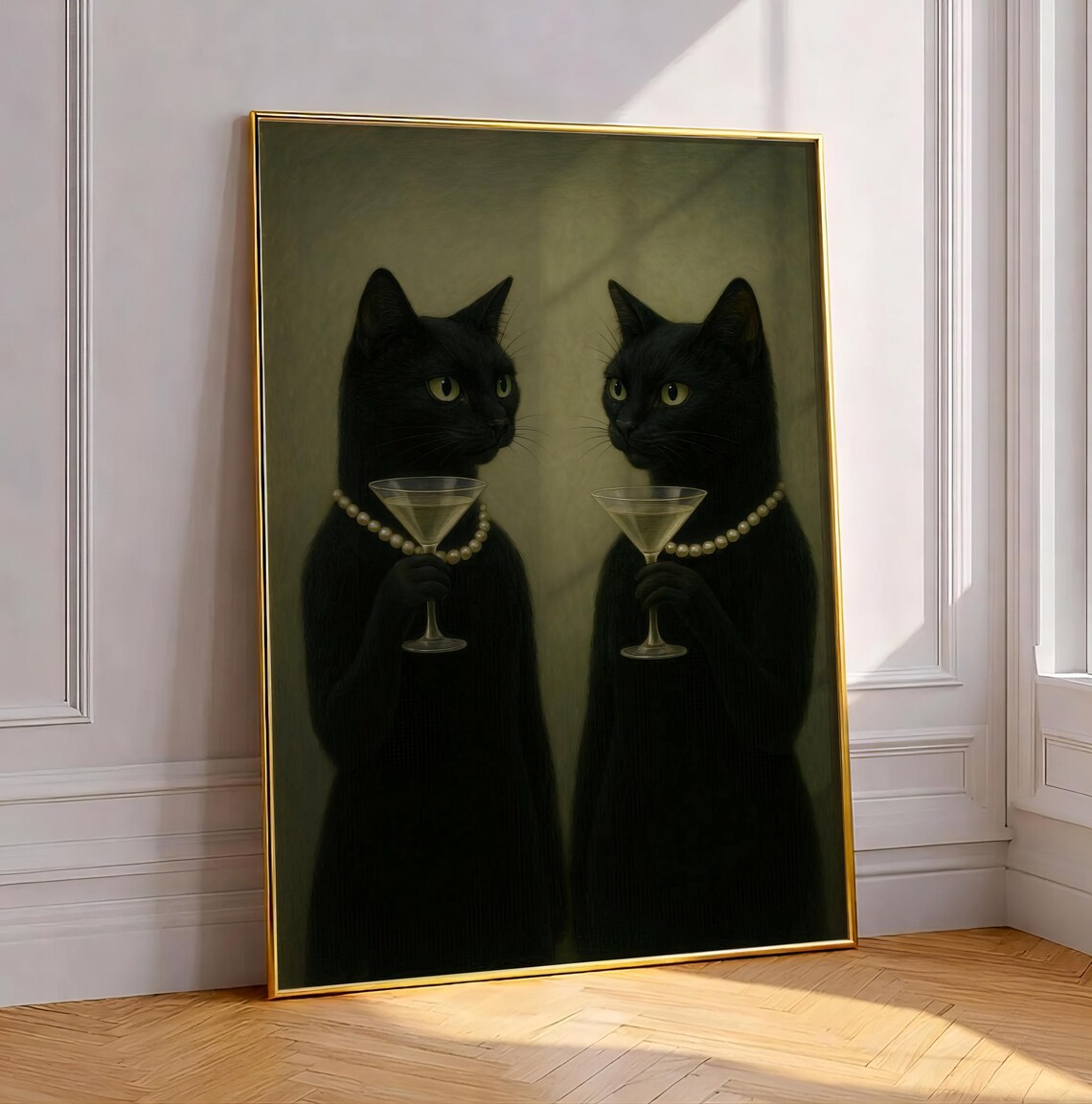 Black Cats Martini, Funny Bar Cart Decor