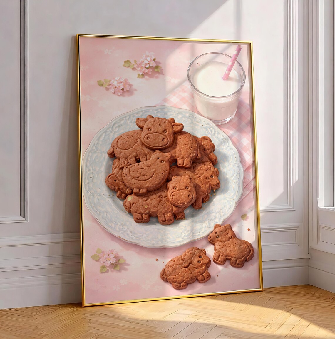 Animals Chocolate Cookies Art Print, Nostalgic Kitchen Decor