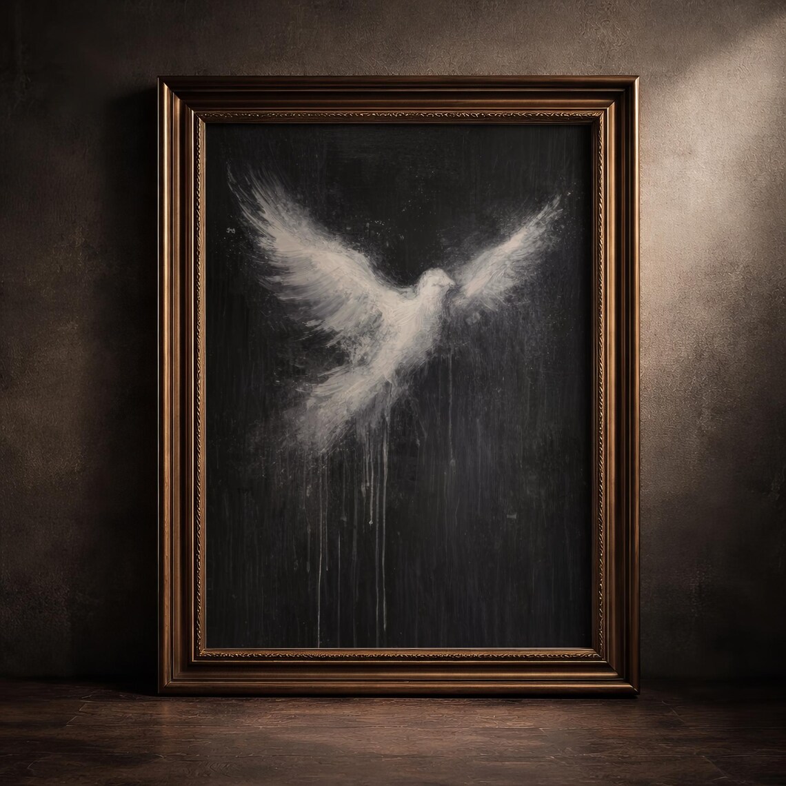 Moody Pigeon Bird Art Dark Academia Gothic Cottagecore Oil Painting Poster