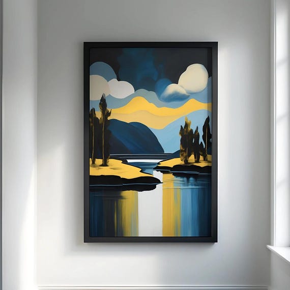 Abstract Lake Landscape Art Print