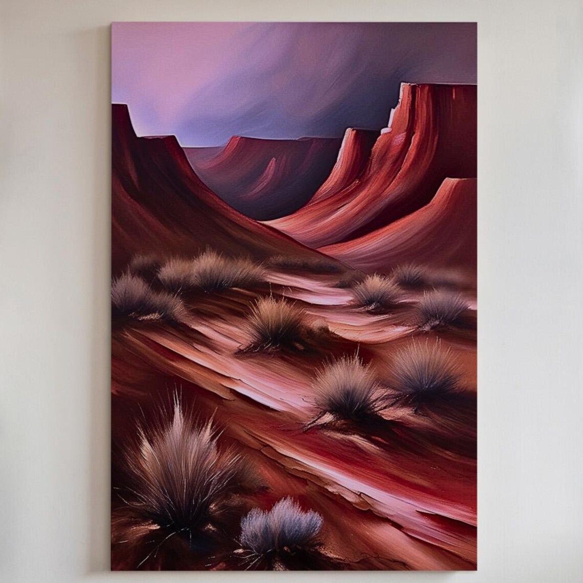 Red Rock Canyon Desert Cliffs Painted Landscape Western Poster