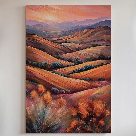 Southwestern Sunset Landscape Art Print Framed Canvas Or Poster 184