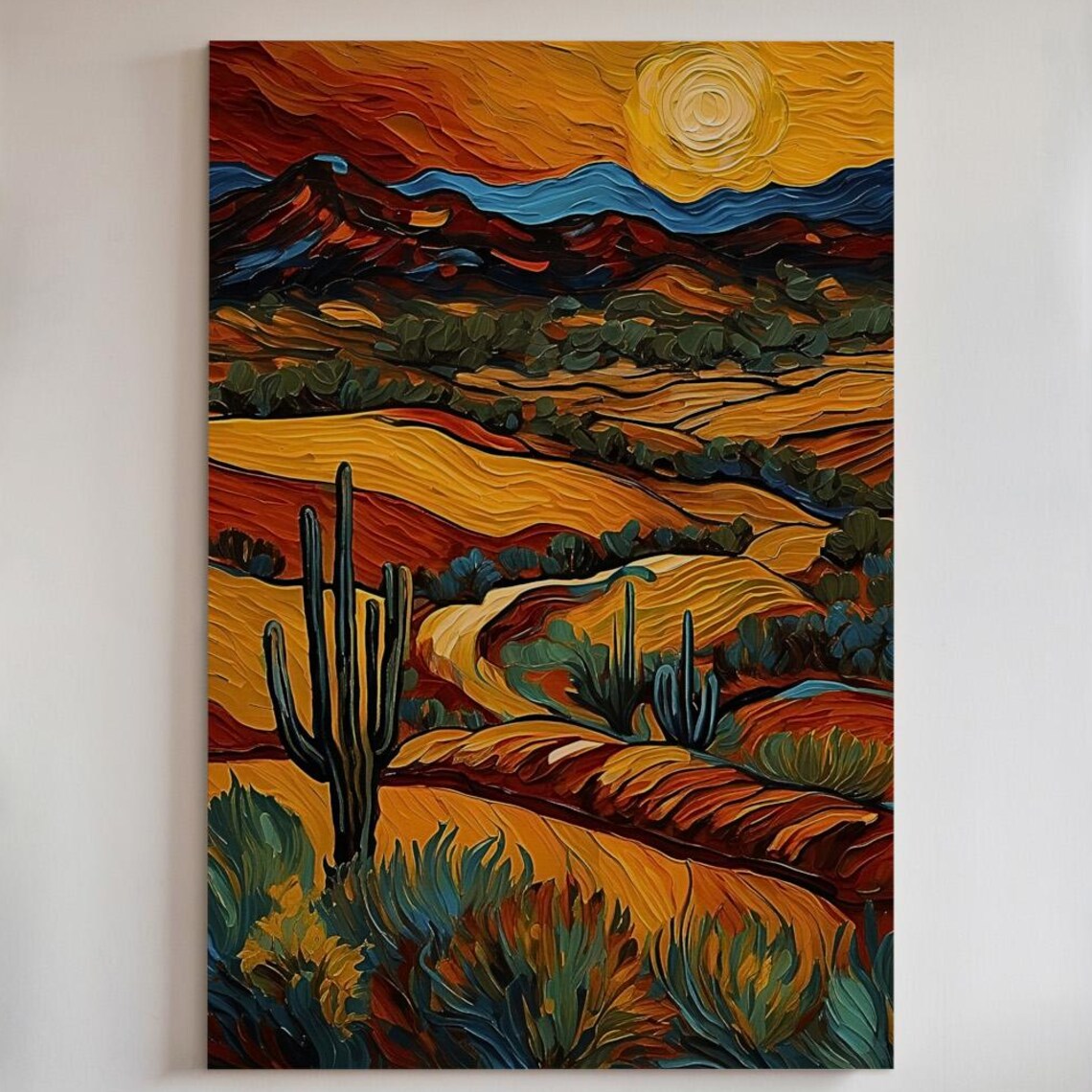 Desert Landscape Abstract Cacti Southwestern Poster