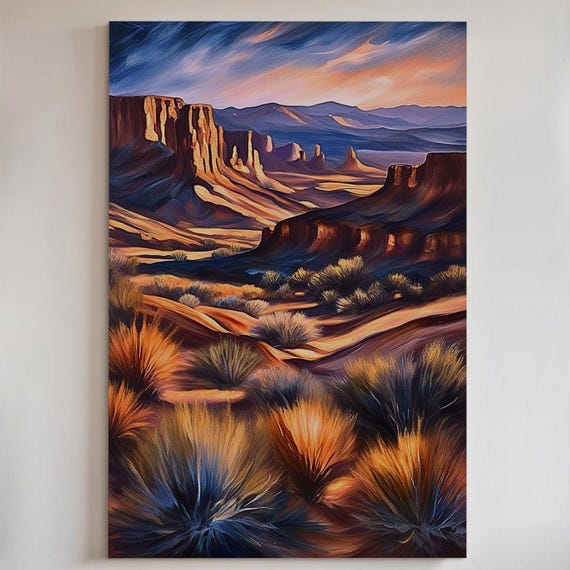 Southwestern Desert Sunset Canvas Art Print Or Poster Framed Unframed 133