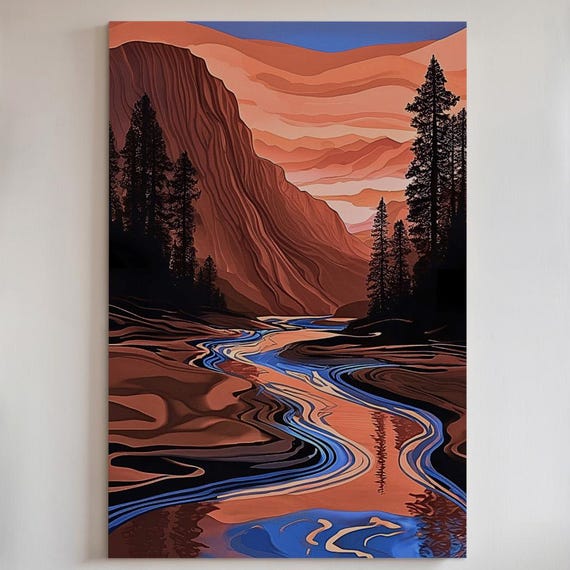 Southwestern Canyon Sunset Art Print Framedunframed Canvas Or Poster 85