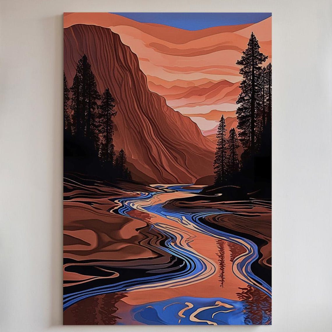 Southwestern Canyon Sunset Terracotta Cliffs Winding River Poster