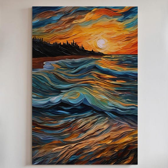 Abstract Ocean Sunset Wall Art Framedunframed Canvas Or Poster Print 224