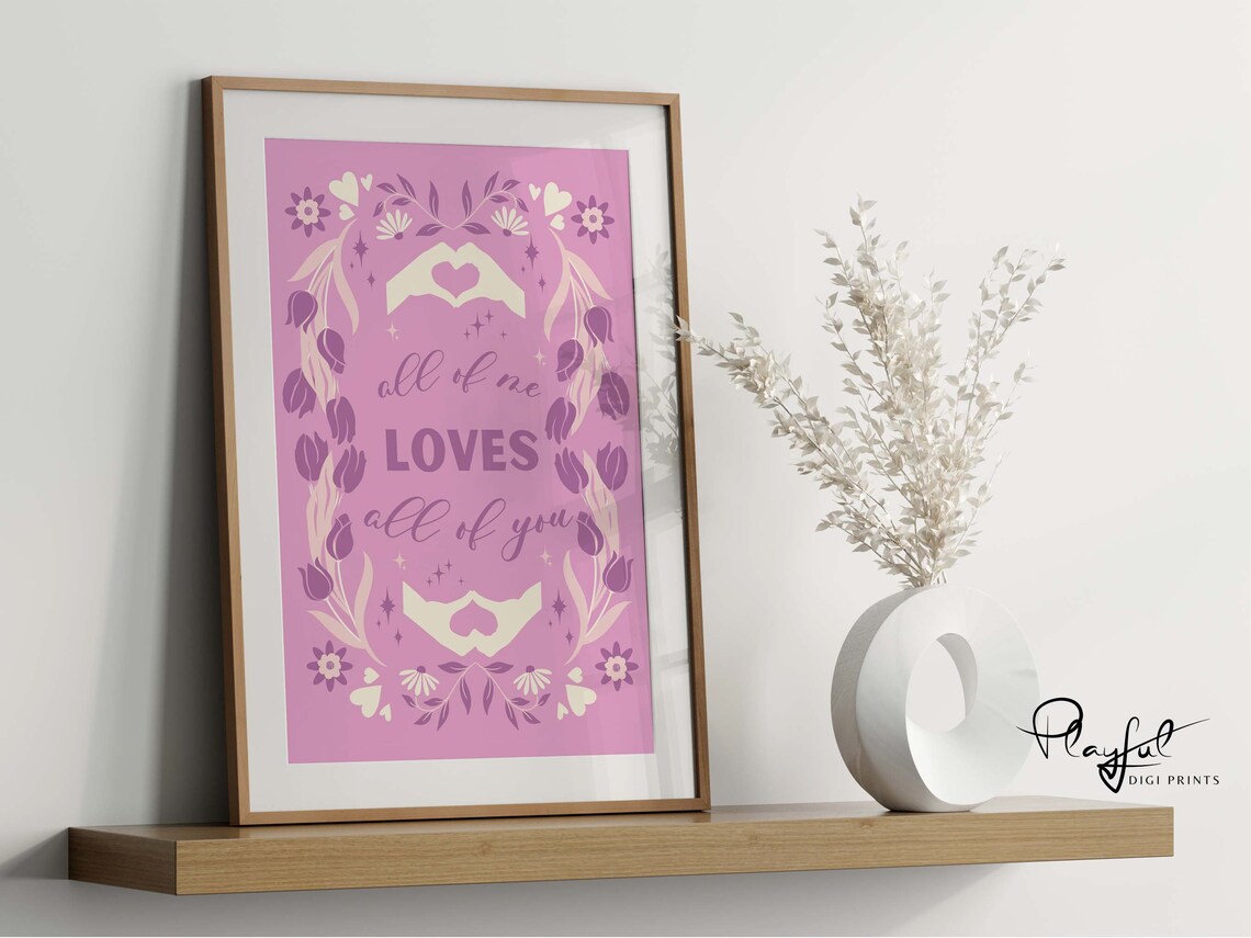 Romantic Love Quote Wall Print, Valentine Decor - Image 4