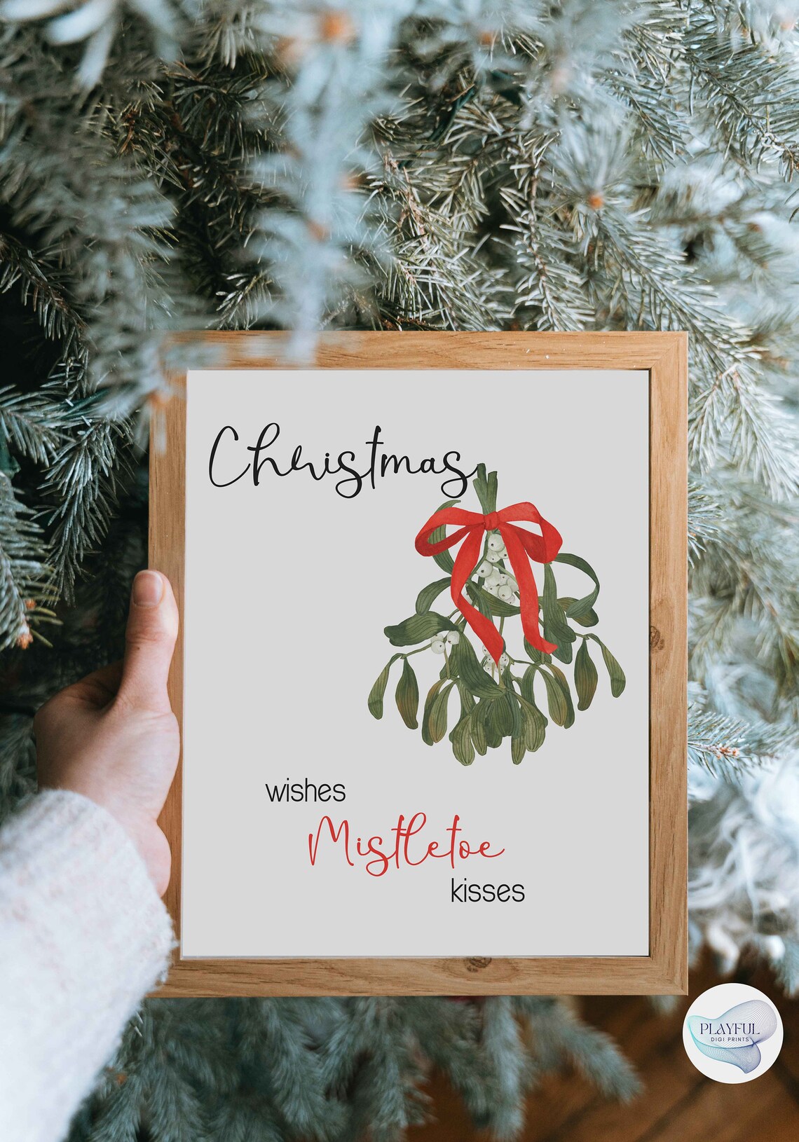 Whimsical Mistletoe Illustration, Cozy Christmas Art - Image 4