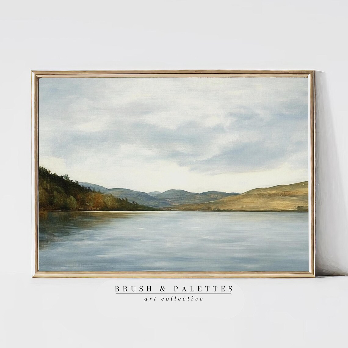 Peaceful Lake Landscape Vintage Nature Scene Art Print