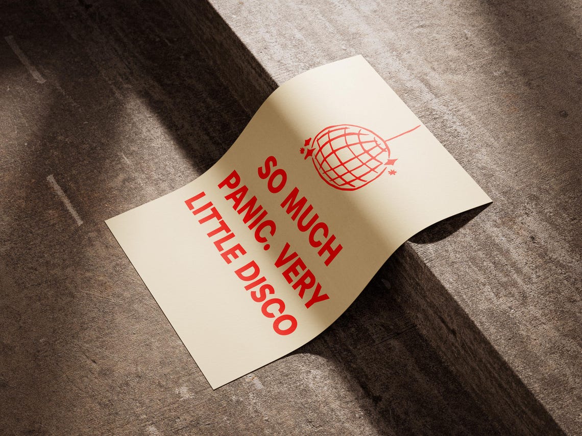 Humorous So Much Panic Very Little Disco Funny Quote Poster Art - Image 2