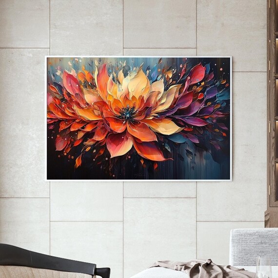 Bohemian Abstract Floral Oil Painting Art Print
