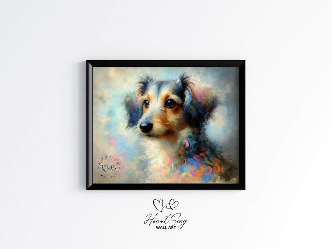 Scruffy Little Dog Watercolor Portrait Soft Pastel Pet Poster