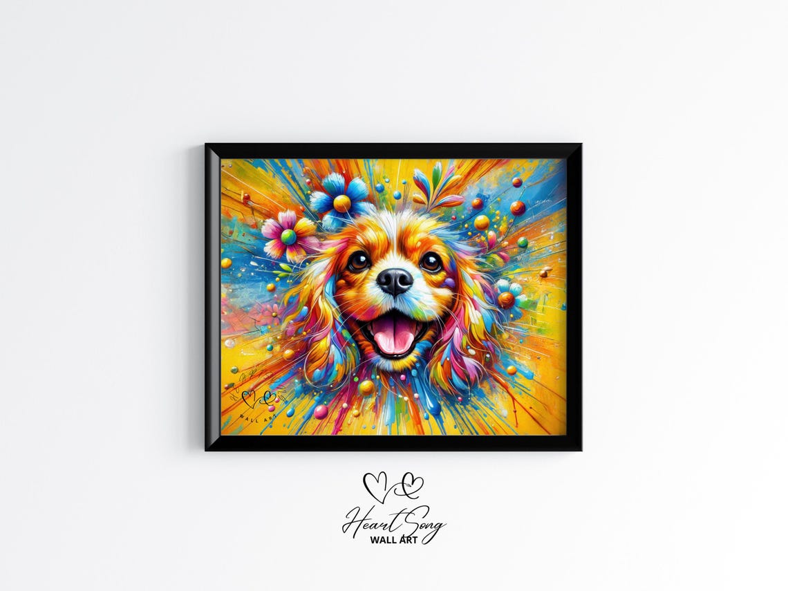Cocker Spaniel Dog Vibrant Colorful Abstract Portrait Pet Poster