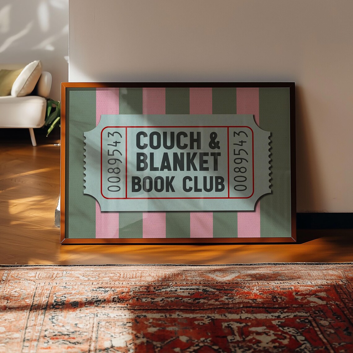 Vintage Book Club Reading Nook Library Art Print - Image 3