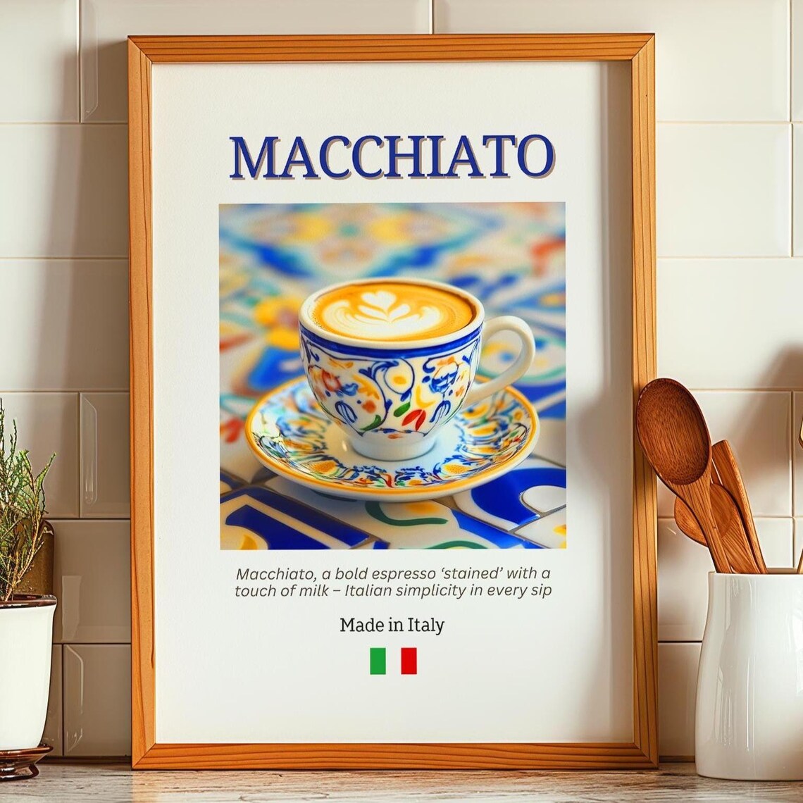 Macchiato Poster, Kitchen Decor For Coffee Lovers