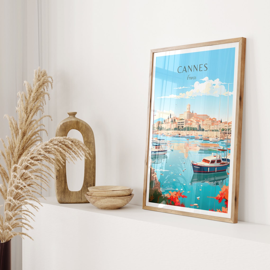 Cannes Travel Poster France Poster Cannes Vintage Poster Travel Poster Cannes Retro Poster Cannes Travel Gift Wall Art Print - Image 2