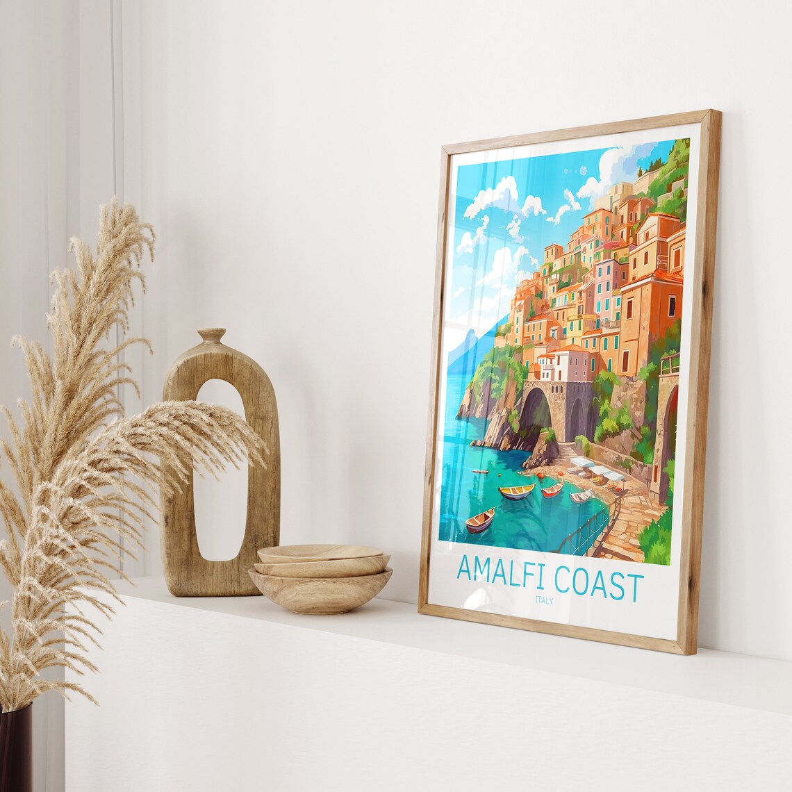 Amalfi Coast Vintage Travel Poster, Italy - Image 2