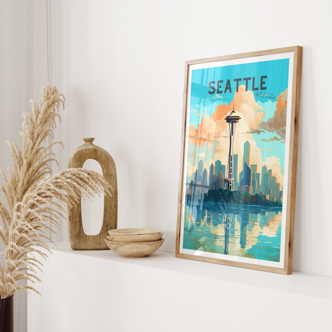 Seattle Travel Poster Usa Poster Seattle Vintage Poster Travel Poster Seattle Retro Poster Seattle Travel Gift Usa Travel Poster - Image 2