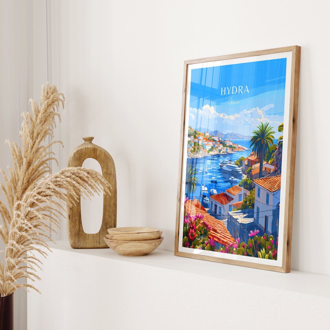 Hydra Travel Poster, Greece Wall Art Art Print - Image 2
