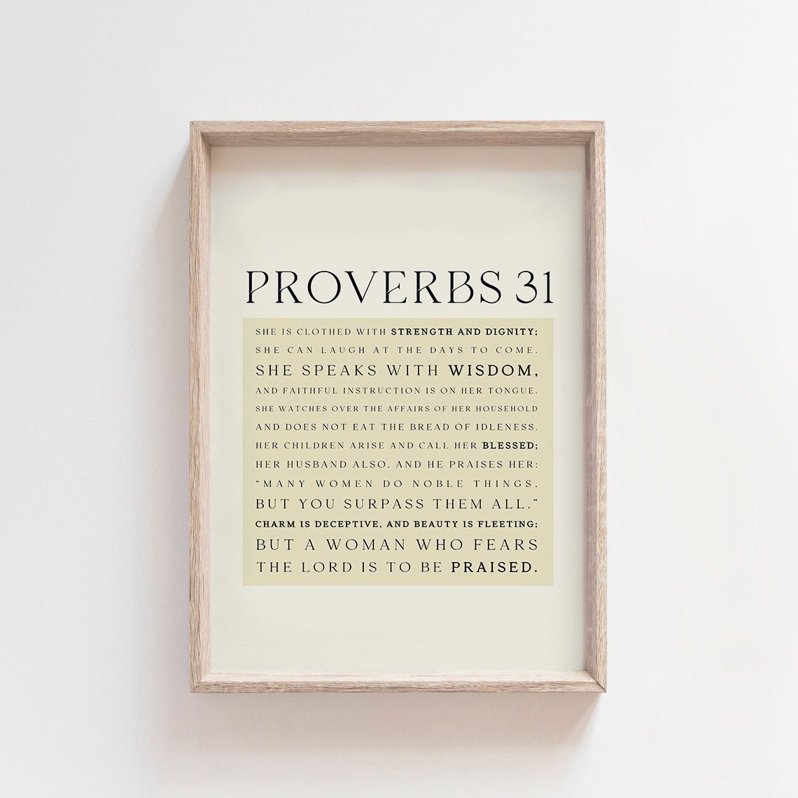 Proverbs 31 Bible Verse Wall Art She Is Clothed In Strength And Dignity Christian Wall Art Scripture For Women - Image 6