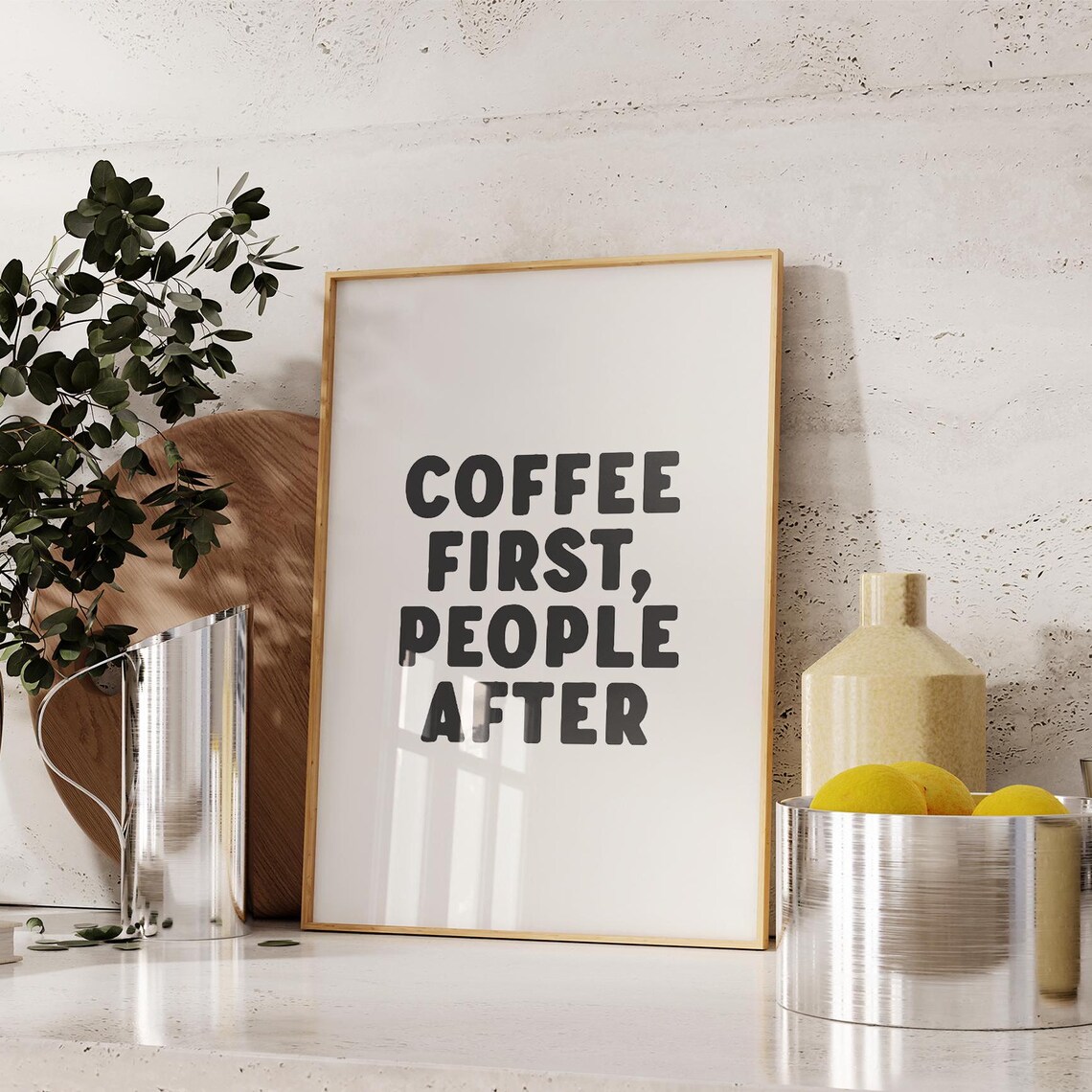 Coffee First, People After Funny Quote Art Print - Image 3