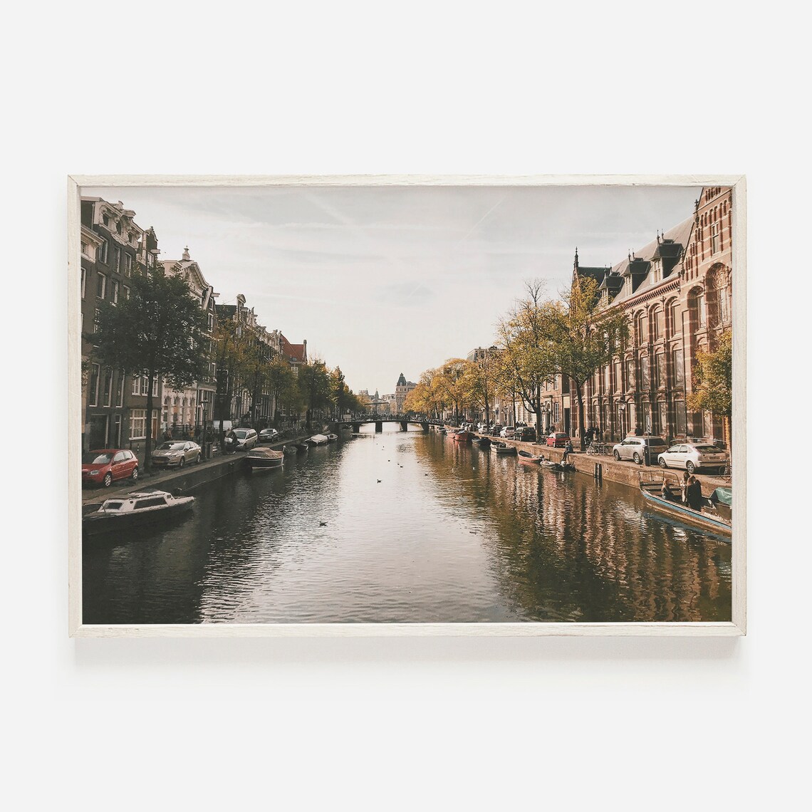 Amsterdam Canal Travel Poster, European Cityscape