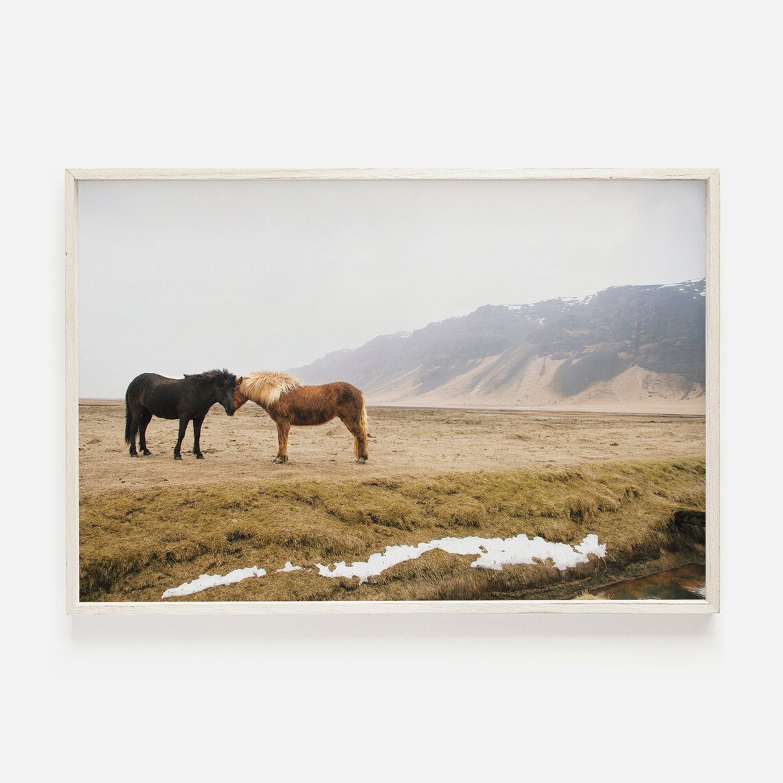 Icelandic Horse Travel Poster, Iceland Landscape