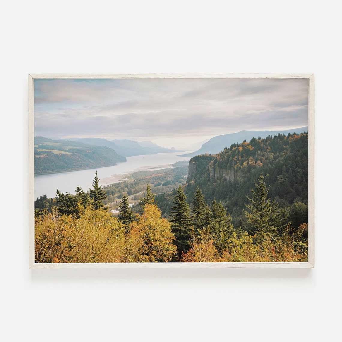New England Fall River Valley Overlook Autumn Forest Photography Print