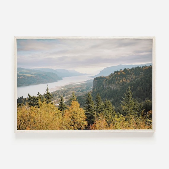 New England Fall River Valley Overlook Autumn Forest Photography Print