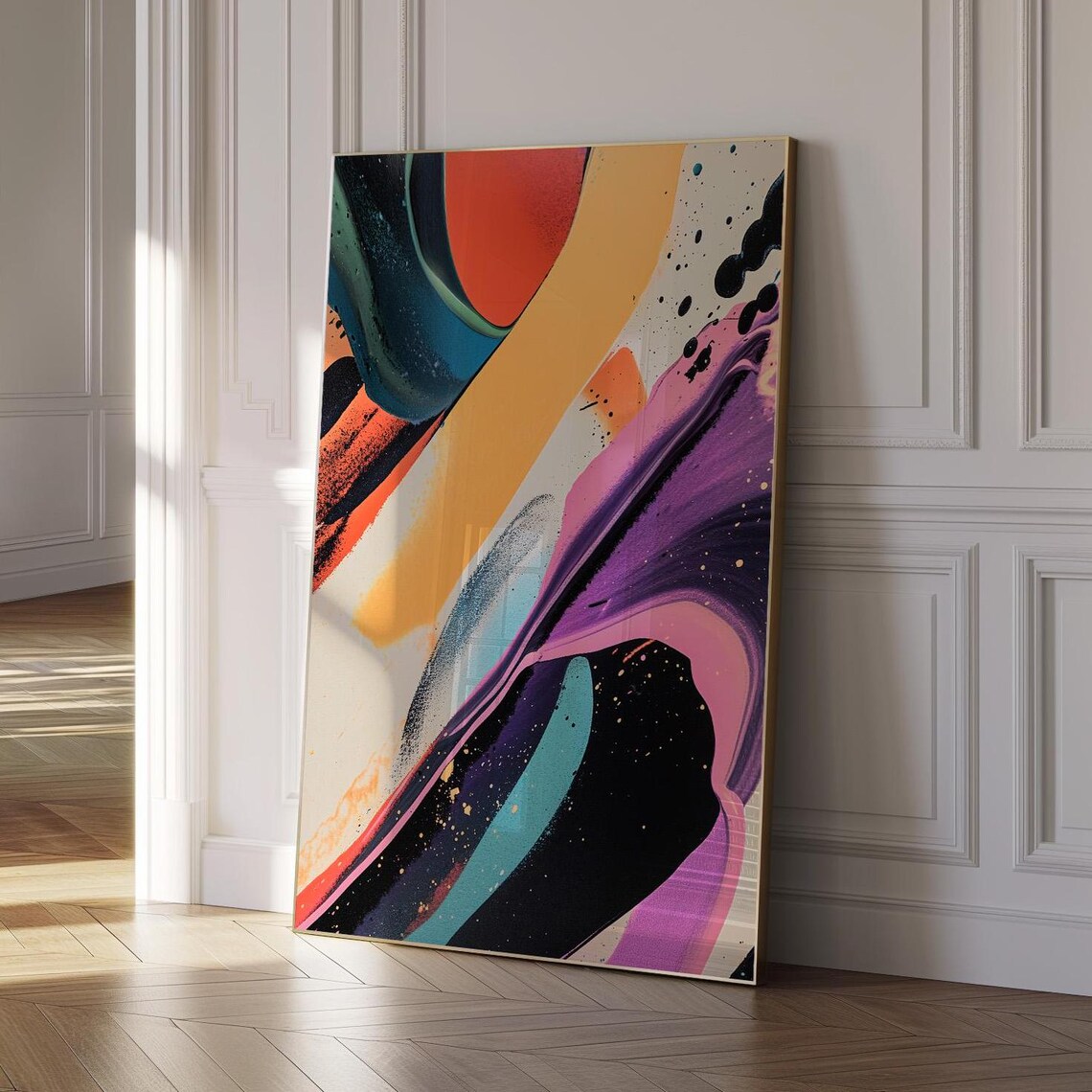 Abstract Colorful Watercolor, Modern Wall Art