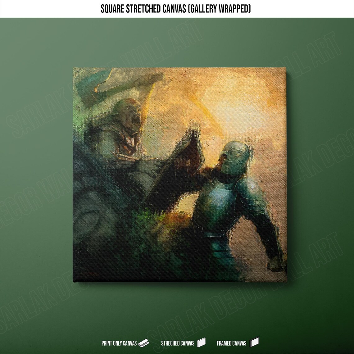 Orc Versus Knight Epic Battle Painterly Fantasy Movie Poster - Image 3