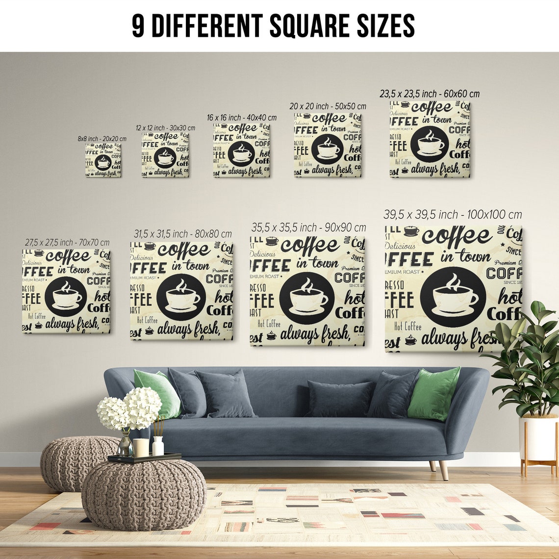 Best Coffee In Town Typography Vintage Cafe Sign Kitchen Wall Art - Image 2