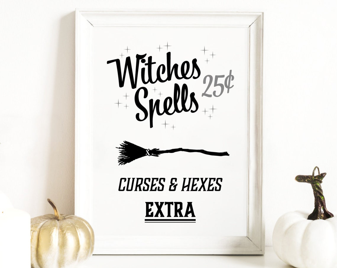 Halloween Decor Wall Art Prints Decoration Party Sign