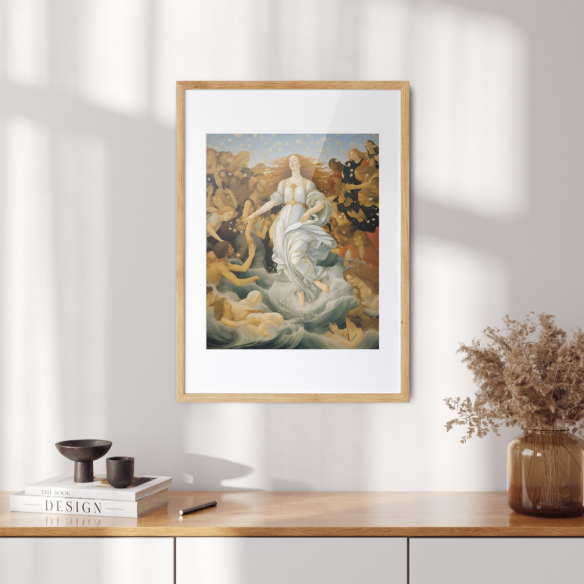 Goddess of Love Emerging From Waves Renaissance Oil Art Poster - Image 2