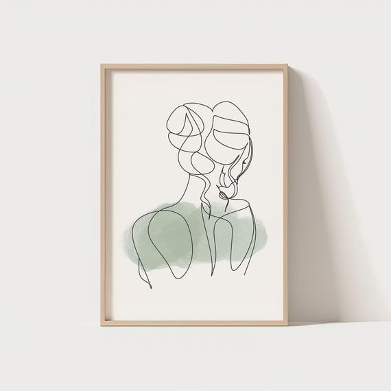 Minimalist Line Art Woman Portrait Print Modern Female Wall One Drawing Poster For Bedroom Living Room Office Decor
