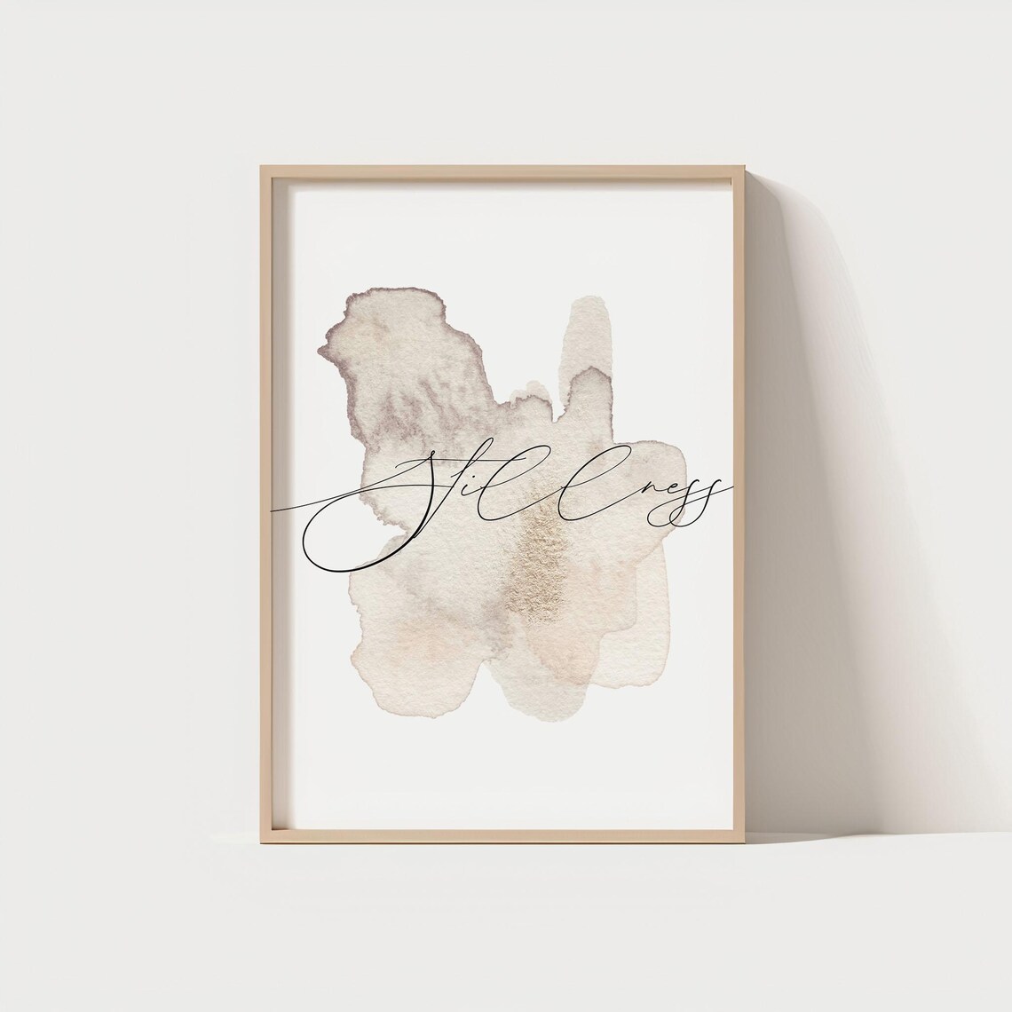 Stillness Calming Mindfulness Quote Minimalist Watercolor Poster