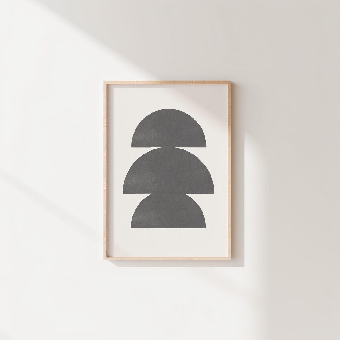 Mid Century Modern Black Geometric Wall Art Minimalist Abstract Poster Boho Sun Print Home Decor