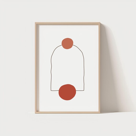 Minimalist Scandinavian Abstract Wall Art Print Boho Geometric Poster Mid Century Modern Neutral Minimal Decor