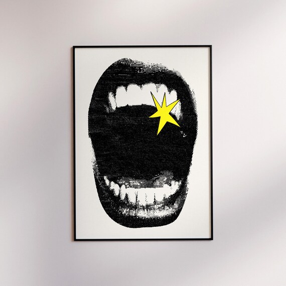 Star Pop Art Poster Wall Bold Graphic Trendy Retro Room Decor Modern Abstract Physical Print