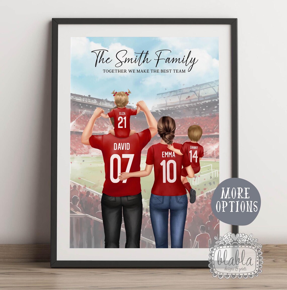 The Smith Family Best Team Stadium Red Soccer Jerseys Poster